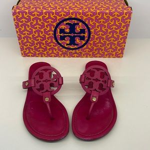 Tory Burch leather sandals fuchsia